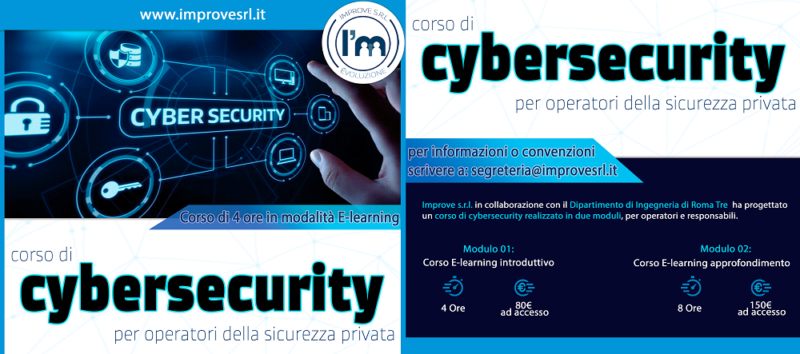 CORSO DI CYBERSECURITY PER OPERATORI DELLA SICUREZZA PRIVATA